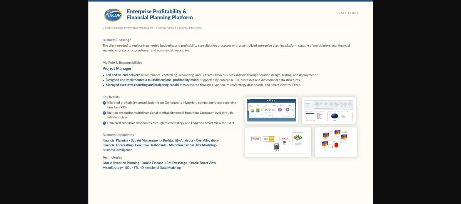 Plataforma de Rentabilidad y Planificación Financiera Enterprise